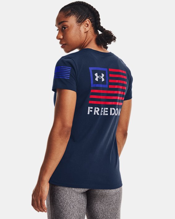 Women's UA Freedom Banner T-Shirt, Navy, pdpMainDesktop image number 0